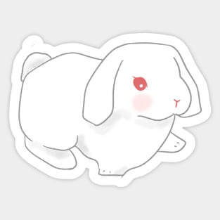 red eye white Holland lop Rabbit Standing | Bunniesmee Sticker